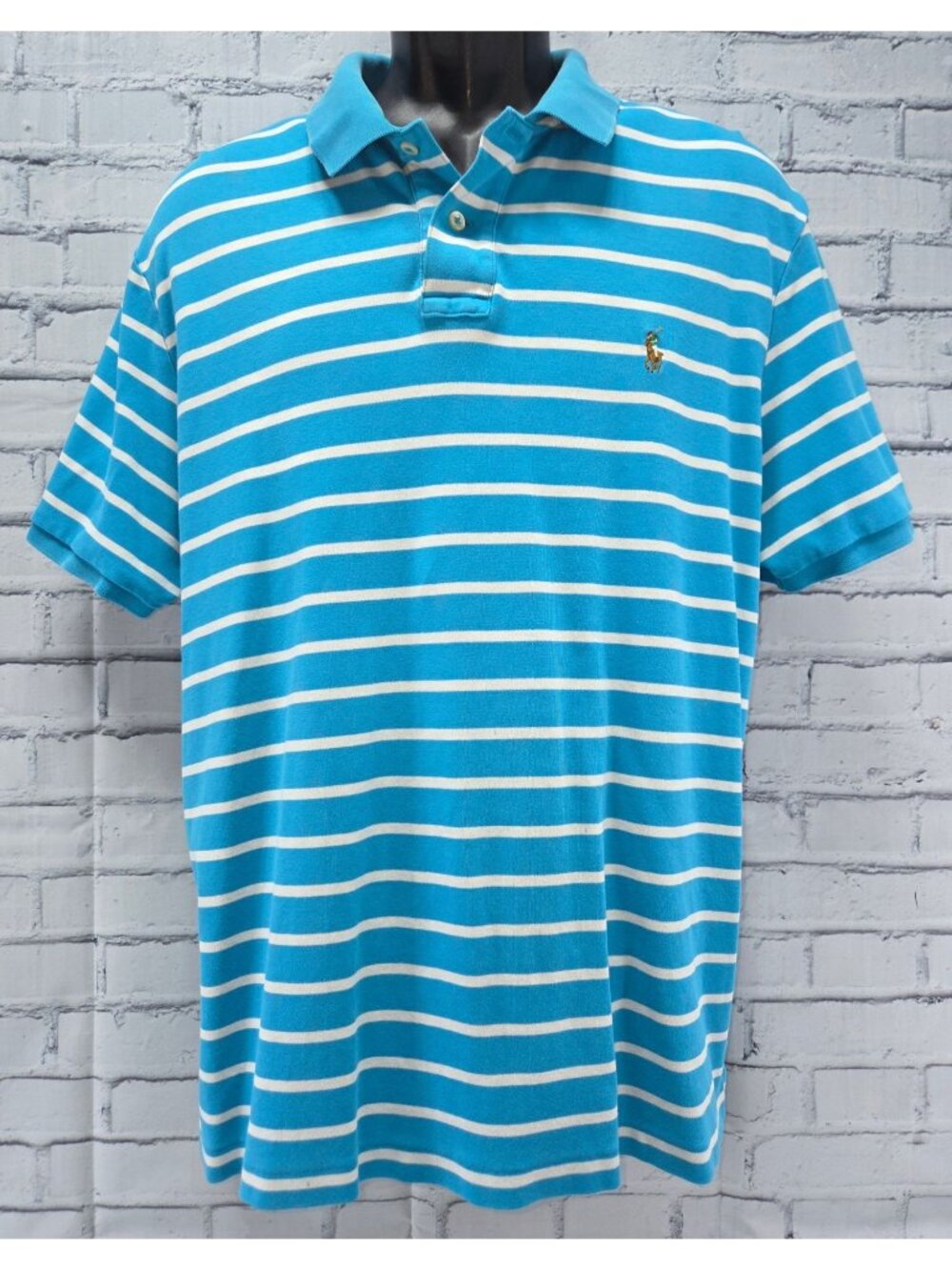 Polo Ralph Lauren Blue & White Striped Polo Shirt XXL Classic Fit